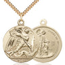 14kt Gold Filled Large St. Michael the Archangel Patron Saint Medal Necklace 1 3/8 inch with 24 inch Chain by Bliss