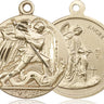 14kt Solid Gold Large St. Michael the Archangel Patron Saint Medal Pendant 1 3/8 inch by Bliss