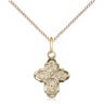 14kt gold filled small 4-Way Chalice Medal necklace with 18 inch chain, handcrafted by Bliss