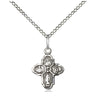 Small Sterling Silver 4-Way Medal Necklace with Chalice, 1/2 x 3/8 inches on 18-inch chain, USA Made by Bliss
