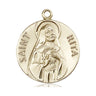 14kt Solid Gold St. Rita of Cascia Medal Pendant 1 inch by 7/8 inch Medium Size Handcrafted by Bliss