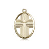 14kt Solid Gold Medium Catholic Cross Pendant 3/4 inch by 1/2 inch handcrafted by Bliss Manufacturing USA