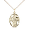 Medium 14kt Gold Filled 5-Way Medal Necklace with Chalice Pendant 3/4 x 1/2 inch on 18 inch Chain by Bliss