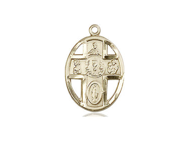 14kt Solid Gold Five-Way Chalice Medal Pendant Medium 3/4 x 1/2 inch Handcrafted by Bliss Manufacturing USA