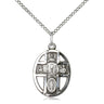 Sterling silver 5-Way Chalice medal necklace 3/4 x 1/2 inches with 18 inch chain by Bliss Manufacturing