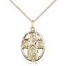14kt gold filled 5-Way Holy Spirit medal necklace 3/4 x 1/2 inches with 18 inch chain by Bliss