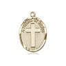 14kt Solid Gold A Friend In Jesus Medal Pendant 3/4 x 1/2 inches by Bliss Manufacturing