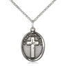 Sterling silver Friend In Jesus devotional medal necklace with 18 inch chain, handcrafted in USA by Bliss Manufacturing