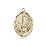 14kt Solid Gold Holy Spirit Medal pendant 3/4 inch with dove symbol handmade by Bliss Manufacturing