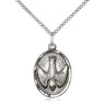 Sterling Silver Holy Spirit Medal Necklace with dove pendant 3/4 inch on 18 inch chain by Bliss Manufacturing