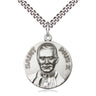 Sterling Silver Pope Pius X Patron Saint Medal Necklace with 24 inch Chain by Bliss Manufacturing USA