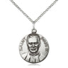 Sterling Silver Pope Pius X patron saint medal necklace with 18 inch chain, 3/4 x 5/8 inches, handmade by Bliss