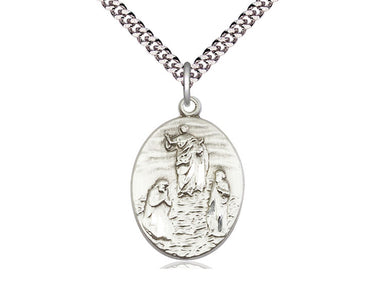 Sterling Silver Transfiguration Pendant Necklace 1 inch x 3/4 inch with 24 inch chain handmade by Bliss