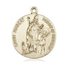 14kt Solid Gold St. Hubert of Liege medium patron saint medal pendant by Bliss Manufacturing USA