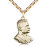 14kt Gold Filled Saint Pius X medium patron saint medal necklace with 24 inch chain by Bliss