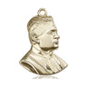 14kt Solid Gold Saint Pius X medium patron saint medal pendant by Bliss Manufacturing USA