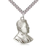 Sterling Silver Saint Pius X medium patron saint medal necklace with 24 inch chain by Bliss