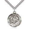 Sterling Silver St. Thomas Aquinas patron saint medal necklace 7/8 x 3/4 with 24 inch chain by Bliss