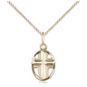 14kt gold filled small cross pendant necklace 1/2 x 3/8 inches with 18 inch chain by Bliss
