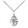 Sterling silver small crucifix necklace with 18 inch chain 1/2 inch pendant handcrafted by Bliss USA
