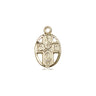 Small 14kt Solid Gold 5-Way Medal Pendant 1/2 x 3/8 inch handmade in USA by Bliss