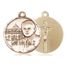 14kt Solid Gold St. John Paul II Patron Saint Medal Pendant handcrafted by Bliss Manufacturing USA