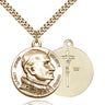 14kt gold filled St. John XXIII patron saint medal necklace 1 inch pendant with 24 inch chain by Bliss