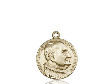 14kt Solid Gold St. John XXIII patron saint medal pendant 1 inch by Bliss Manufacturing USA