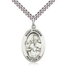 Sterling Silver St. Andrew the Apostle patron saint medal necklace with 24 inch chain handcrafted by Bliss Manufacturing USA