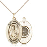 Medium Gold Filled St. Benedict Patron Saint Medal Necklace 1 x 1/2 inch with 18 inch Chain Handcrafted by Bliss