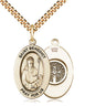 Medium Gold Filled St. Benedict Patron Saint Medal Necklace 1 x 1/2 inch with 24 inch Chain Handcrafted by Bliss