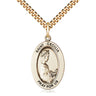 14kt Gold Filled St. Cecilia Patron Saint Medal Necklace 1 inch by 1/2 inch with 24 inch Chain by Bliss