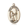 14kt Solid Gold St. Bernadette Patron Saint Medal Pendant 1x1/2 inch Handcrafted by Bliss