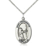 Sterling Silver St. Bernadette Patron Saint Medal Necklace 1x1/2 inch with 18 inch Chain by Bliss