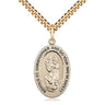 14kt Gold Filled St. Christopher Patron Saint Medal Necklace 1 inch by half inch with 24 inch chain by Bliss