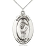 Sterling silver St. Florian patron saint medal necklace, 1 inch medal on 18 inch curb chain, Bliss Manufacturing