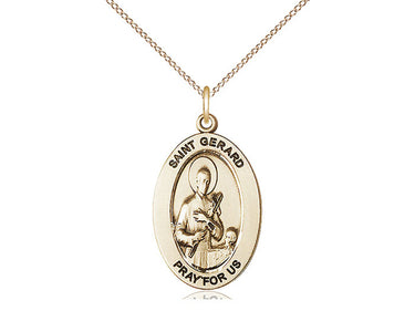 14kt Gold Filled St. Gerard Majella Patron Saint Medal Necklace 1 inch by half inch with 18 inch Chain by Bliss
