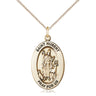 14kt Gold Filled St. Hubert of Liege medium patron saint medal necklace with 18 inch chain by Bliss Manufacturing