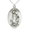Sterling Silver St. Hubert of Liege Patron Saint Medal Necklace 1 inch with 18 inch Chain by Bliss