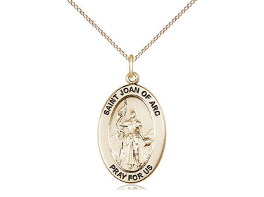 14kt Gold Filled St. Joan of Arc Patron Saint Medal Necklace 1 inch by 1/2 inch with 18 inch Chain by Bliss