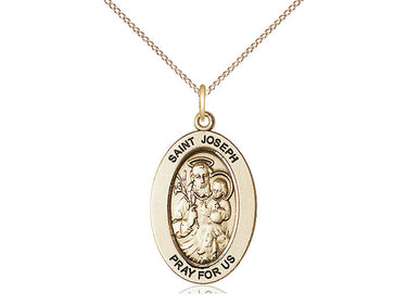 14kt Gold Filled St. Joseph medium patron saint medal necklace with 18 inch chain by Bliss