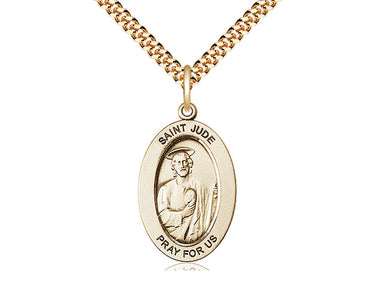 14kt Gold Filled St. Jude Thaddeus Catholic patron saint medal necklace with 24 inch chain by Bliss
