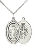Sterling Silver Medium Miraculous Medal Necklace 1 inch by half inch pendant with 18 inch chain by Bliss Manufacturing