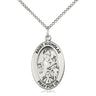 Sterling Silver St. Nicholas Patron Saint Medal Necklace 1 inch by half inch with 18 inch chain by Bliss