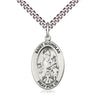 Sterling Silver St. Nicholas Patron Saint Medal Necklace 1 inch by half inch with 24 inch chain by Bliss