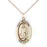 14kt Gold Filled St. Peregrine Laziosi Patron Saint Medal Necklace 1 inch by half inch with 18 inch chain by Bliss