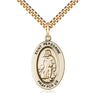14kt Gold Filled St. Peregrine Laziosi Patron Saint Medal Necklace 1 inch by half inch with 24 inch chain by Bliss
