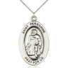 Sterling Silver St. Peregrine Laziosi Patron Saint Medal Necklace 1x1/2 inch with 18 inch chain by Bliss