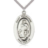 Sterling Silver St. Peregrine Laziosi patron saint medal necklace 1x1/2 inch with 24 inch chain by Bliss