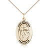 14kt Gold Filled St. Sebastian Patron Saint Medal Necklace 1×1/2" on 18" Curb Chain by Bliss Manufacturing